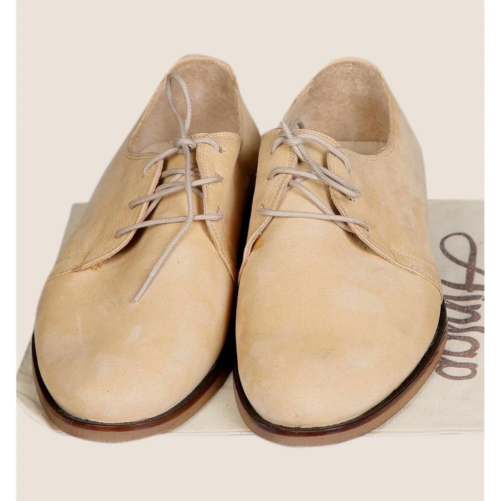 Aintap Barefoot Tan Leather Minimalist Dress Shoes Sz M7.5 W8.5 Handmade Turkey